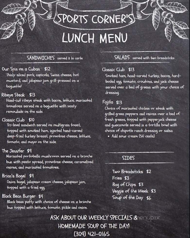 Sports Corner @ 124 - Macomb, IL menu_pic