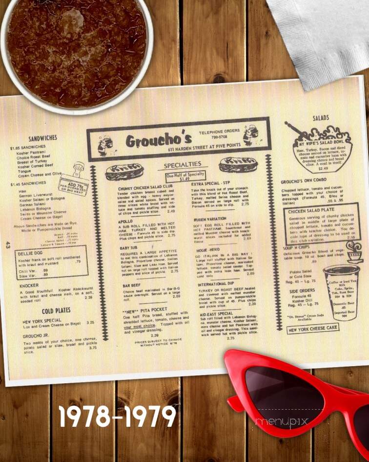 Groucho's Deli - Aiken, SC menu_pic