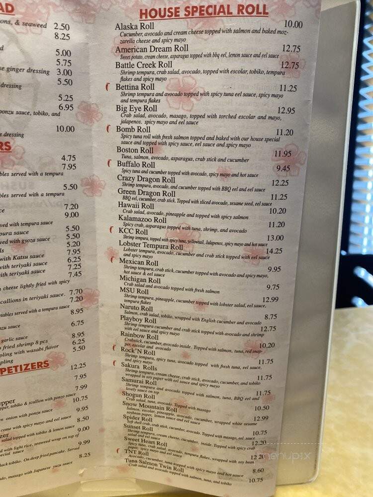 Sakura Sushi Grill - Battle Creek, MI menu_pic