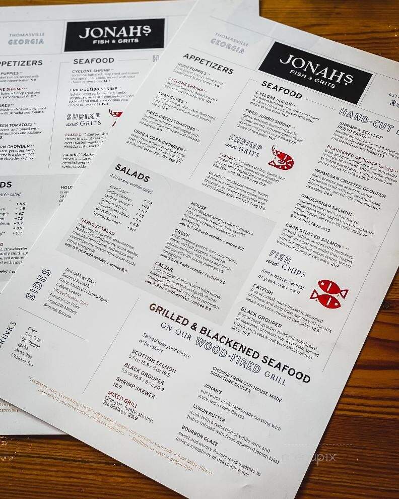 Jonahs Fish and Grits - Thomasville, GA menu_pic