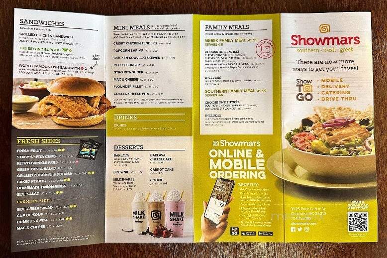 Showmars - Rock Hill, SC menu_pic
