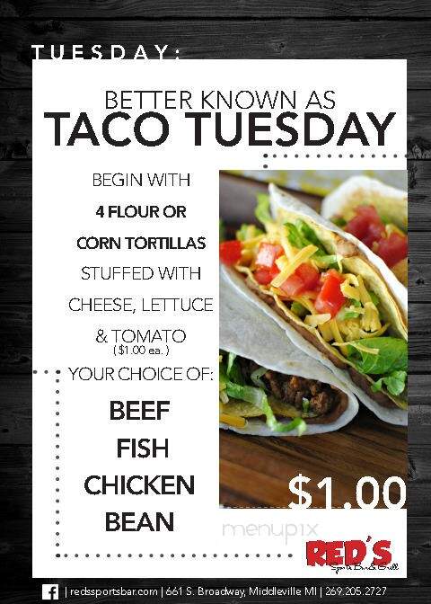 Red's Sports Bar & Grill - Middleville, MI menu_pic