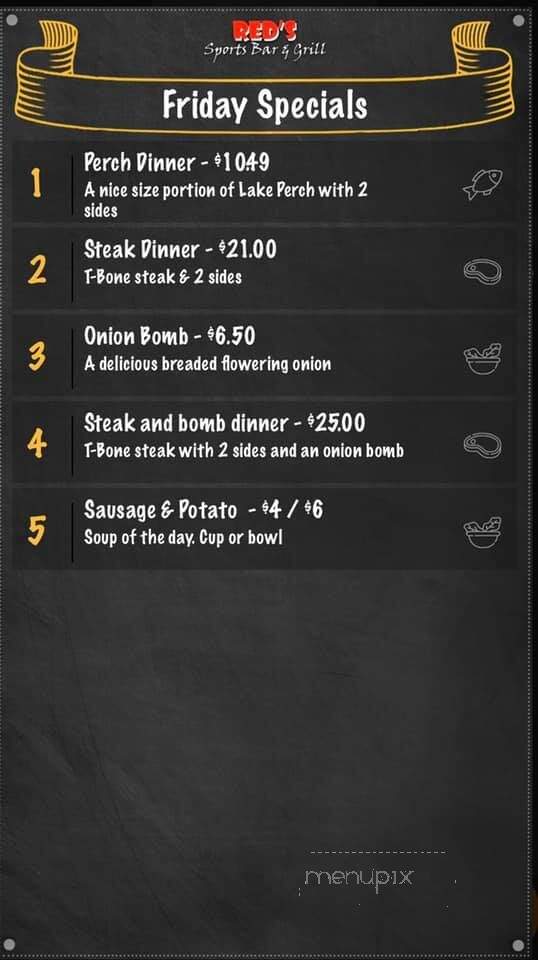 Red's Sports Bar & Grill - Middleville, MI menu_pic