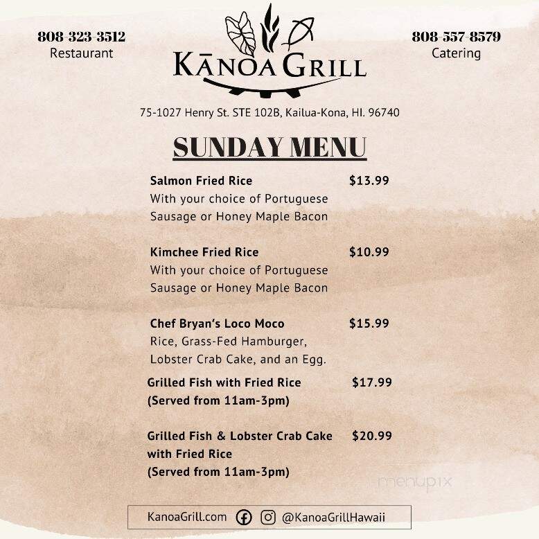 Kanoa Grill & Poke - Kailua Kona, HI