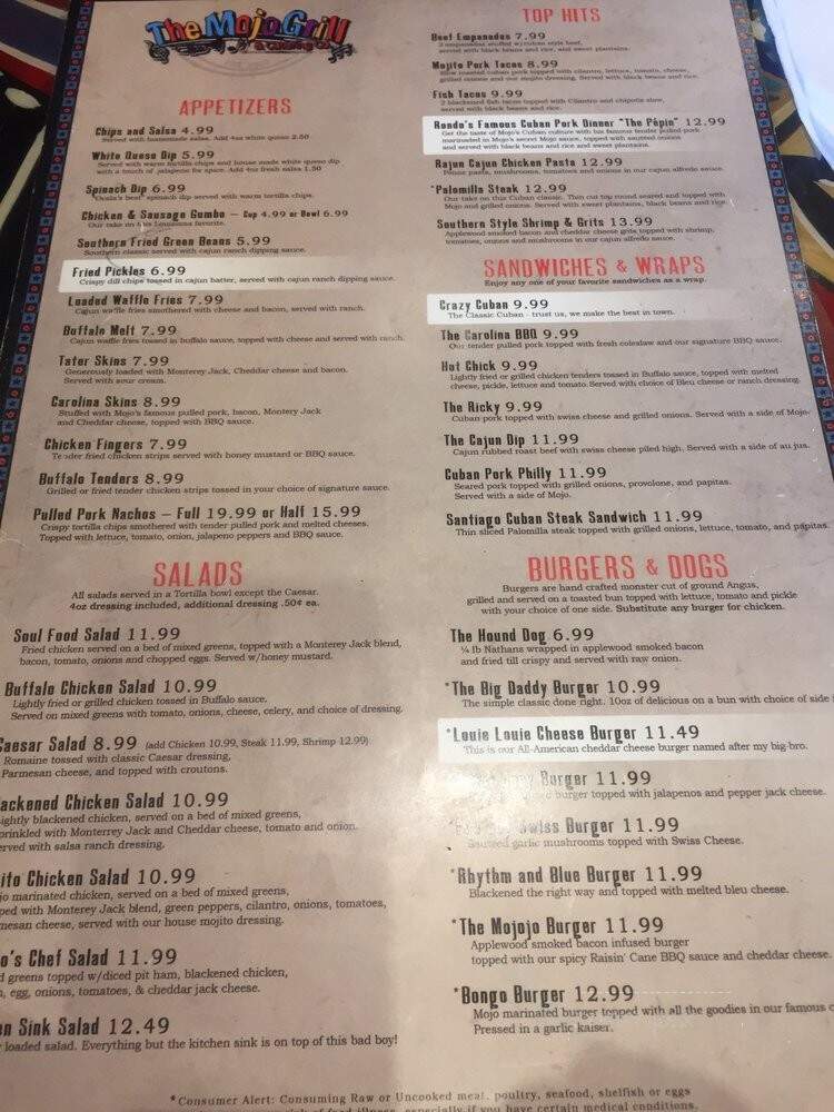 Mojo Grill and Catering Company - Ocala, FL menu_pic