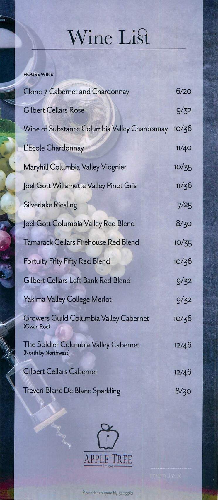 The Apple Tree Resort - Yakima, WA menu_pic