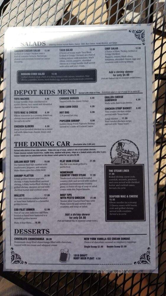 Depot Pub & Grill - Mitchell, SD menu_pic