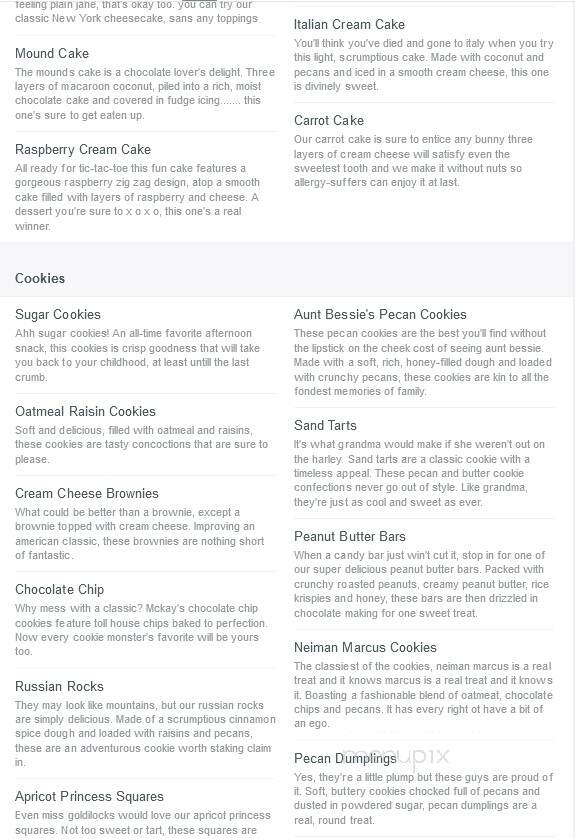 McKay's Bakery - Abilene, TX menu_pic