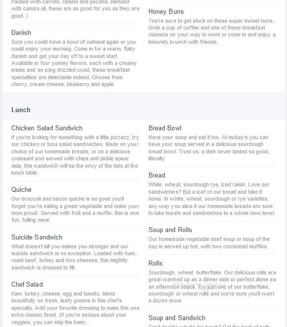 McKay's Bakery - Abilene, TX menu_pic