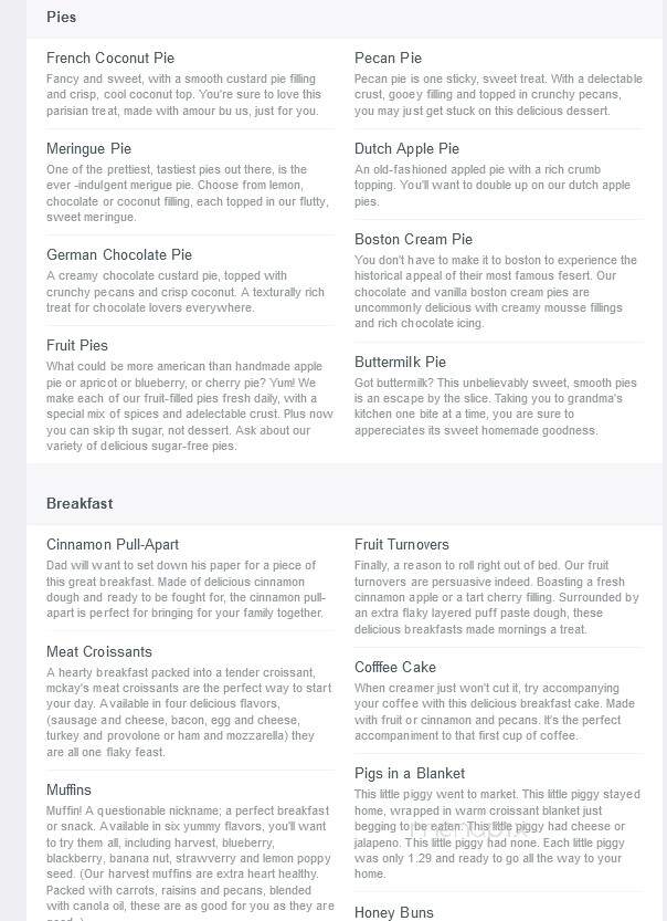 McKay's Bakery - Abilene, TX menu_pic