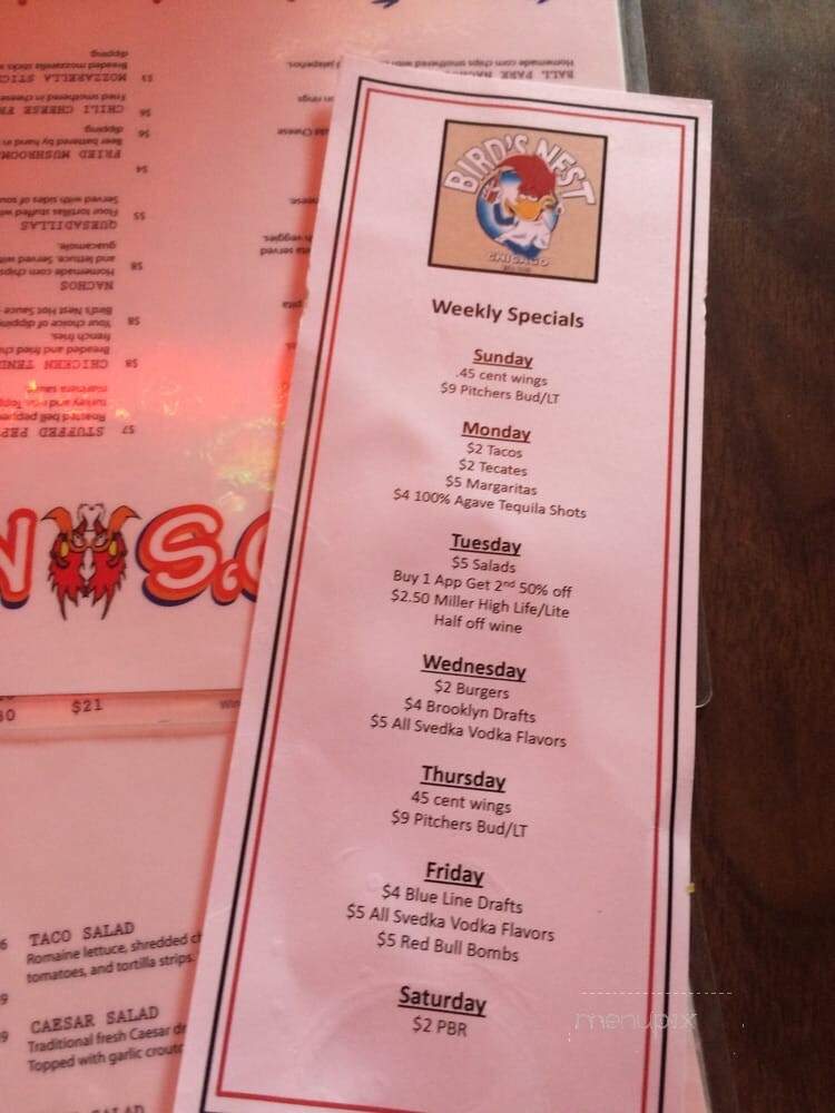 Birds Nest - Chicago, IL menu_pic