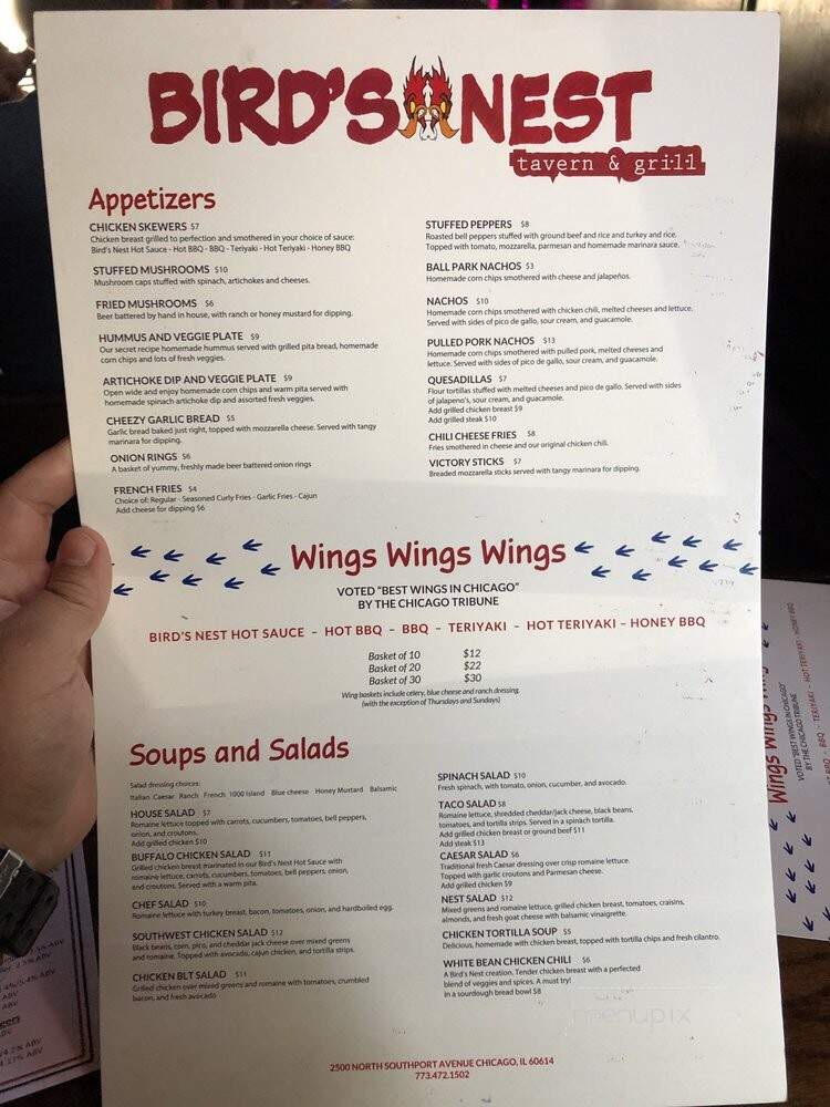 Birds Nest - Chicago, IL menu_pic