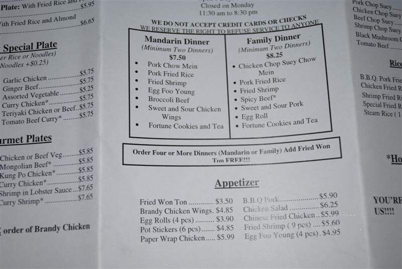 Hong Hong Chinese Restaurant - Fresno, CA menu_pic