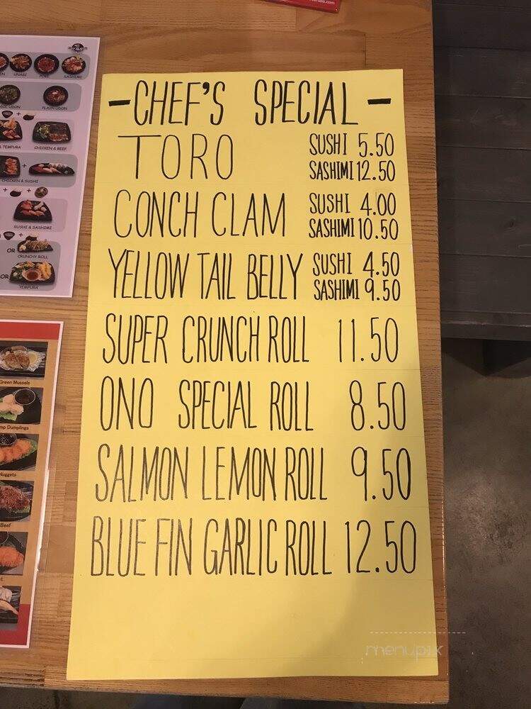 Full Moon Sushi - San Clemente, CA menu_pic