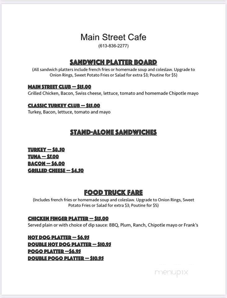 Main Street Cafe - Ottawa, ON menu_pic