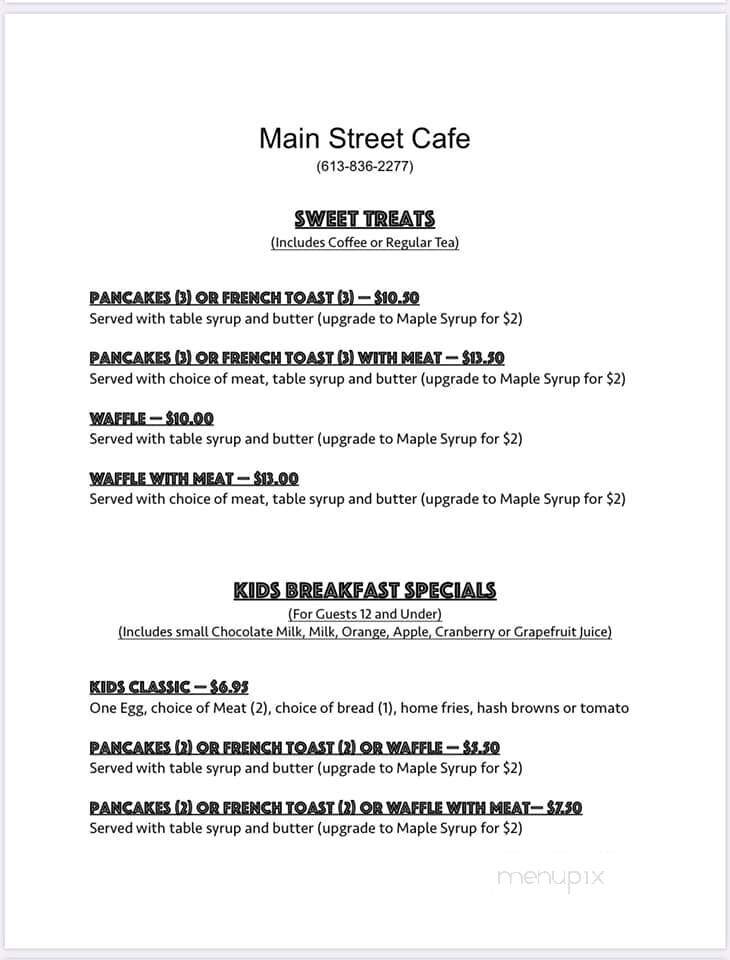 Main Street Cafe - Ottawa, ON menu_pic