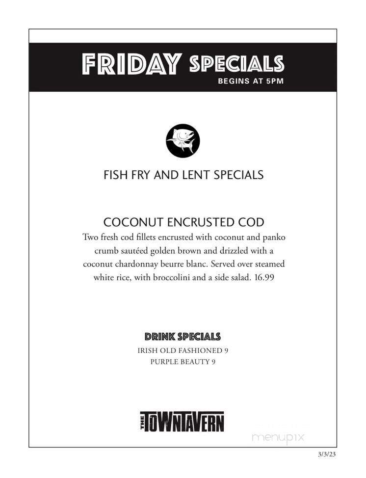 The Town Tavern - Uniontown, OH menu_pic