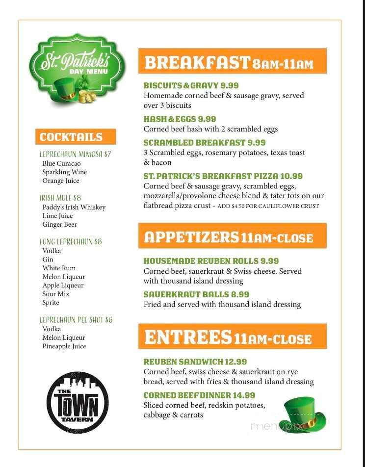 The Town Tavern - Uniontown, OH menu_pic
