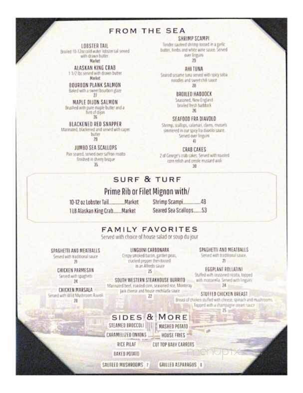 George's Restaurant - Lake George, NY menu_pic