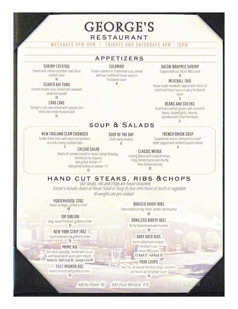 George's Restaurant - Lake George, NY menu_pic