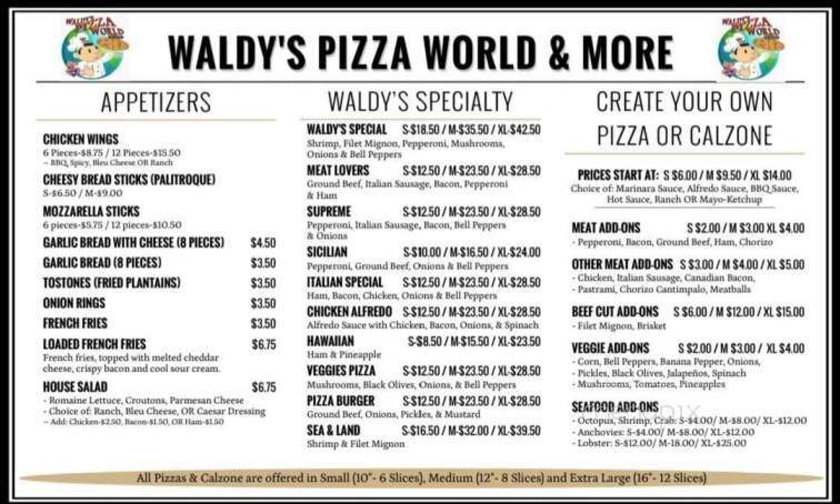 Waldy's Pizza World & More - Killeen, TX menu_pic