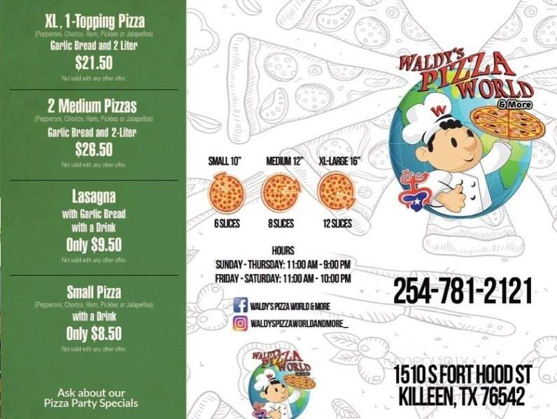 Waldy's Pizza World & More - Killeen, TX