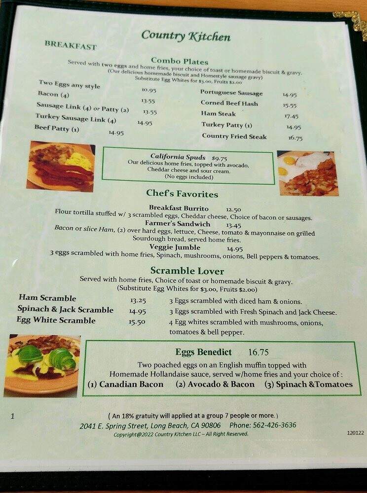 Country Kitchen - Long Beach, CA menu_pic