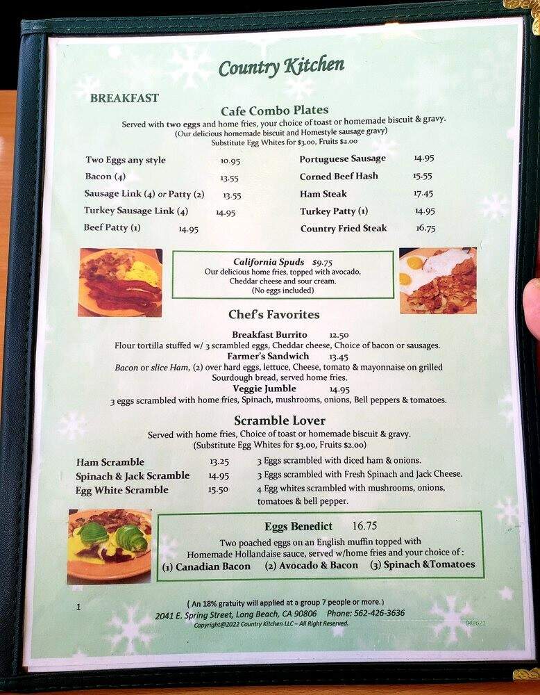 Country Kitchen - Long Beach, CA menu_pic