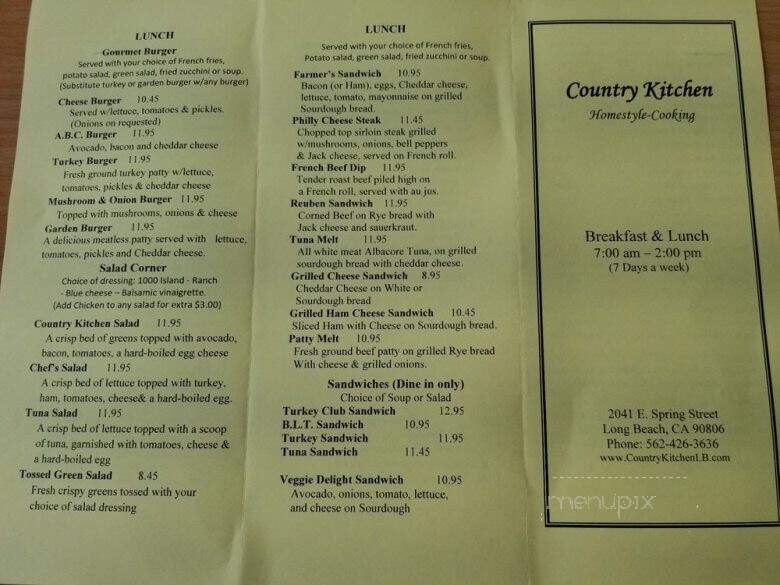 Country Kitchen - Long Beach, CA menu_pic