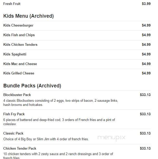 Big Boy Restaurant - Fruitport Twp, MI menu_pic