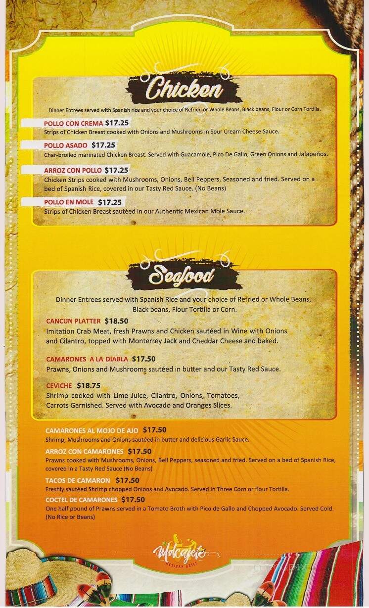 El Molcajete Mexican Grill - Port Ludlow, WA menu_pic