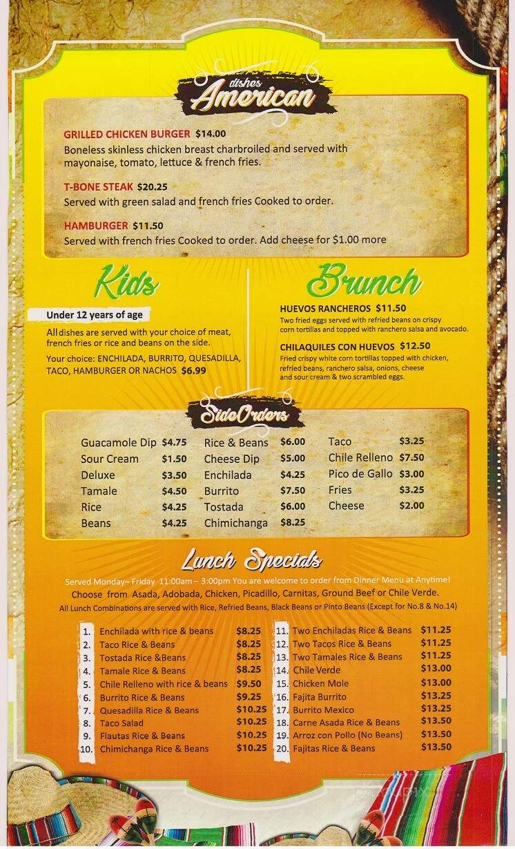 El Molcajete Mexican Grill - Port Ludlow, WA menu_pic