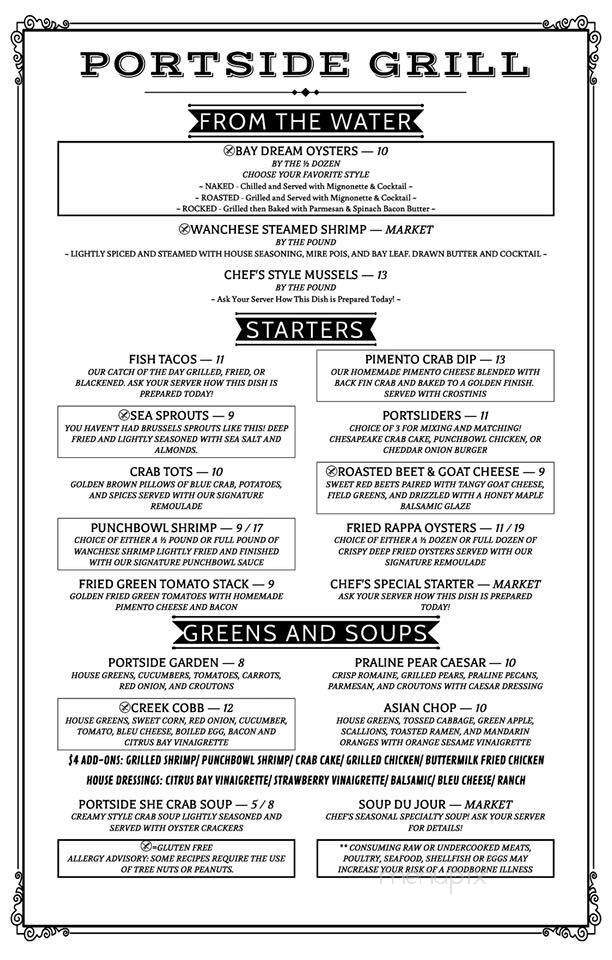 Portside Grill on Urbanna Creek - Urbanna, VA menu_pic