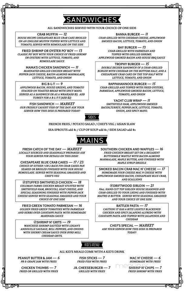 Portside Grill on Urbanna Creek - Urbanna, VA menu_pic