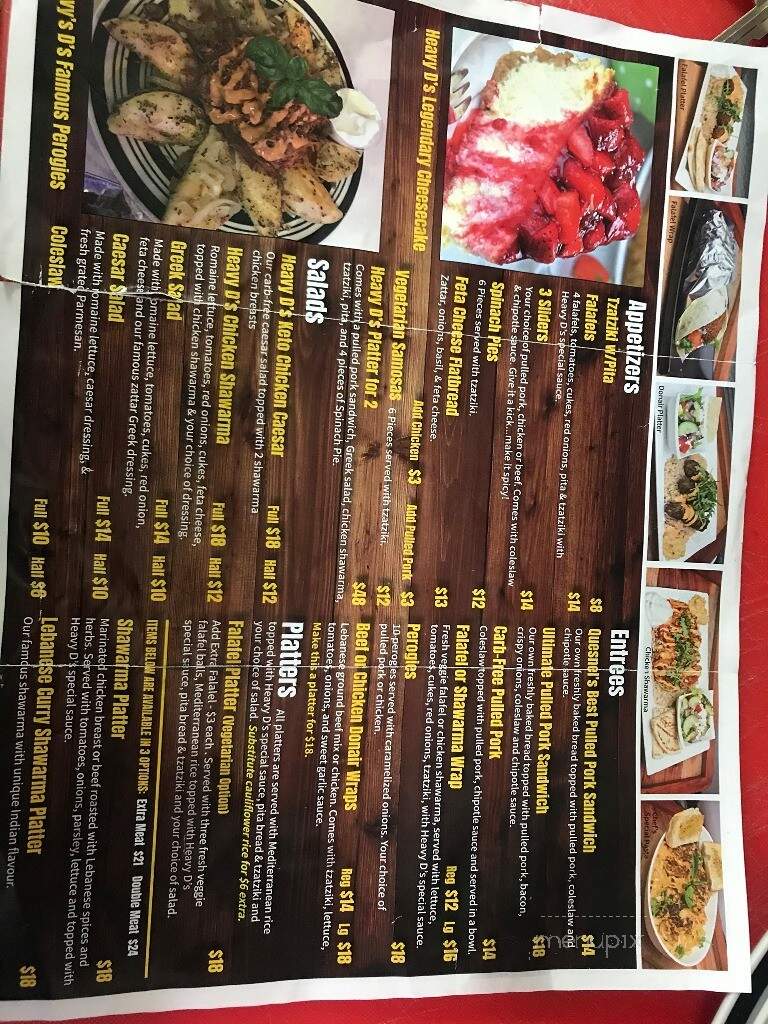 Heavy D's BBQ - Quesnel, BC menu_pic