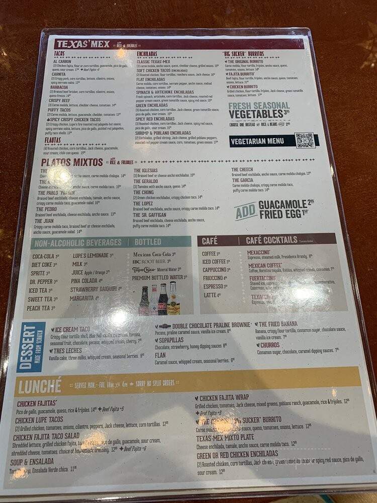 Lupe Tortilla - New Braunfels, TX menu_pic