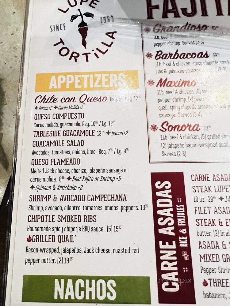 Lupe Tortilla - New Braunfels, TX menu_pic