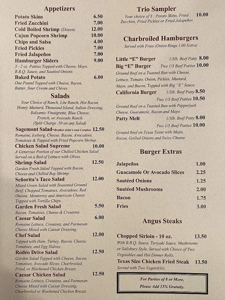 Ernie's Cafe & Catering - Pasadena, TX menu_pic