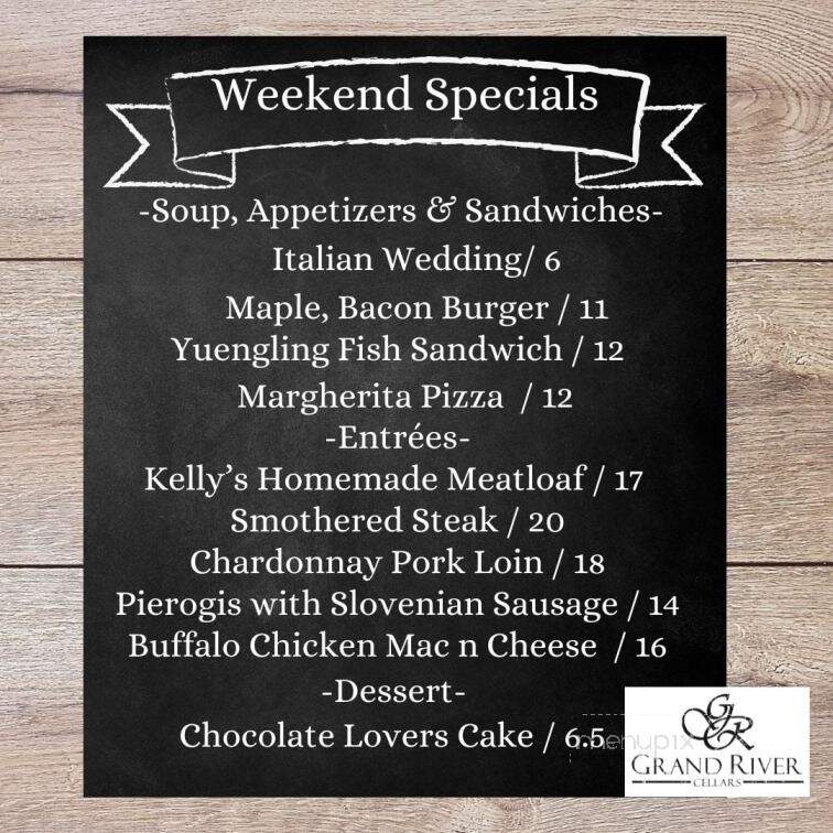 Grand River Cellars - Madison, OH menu_pic