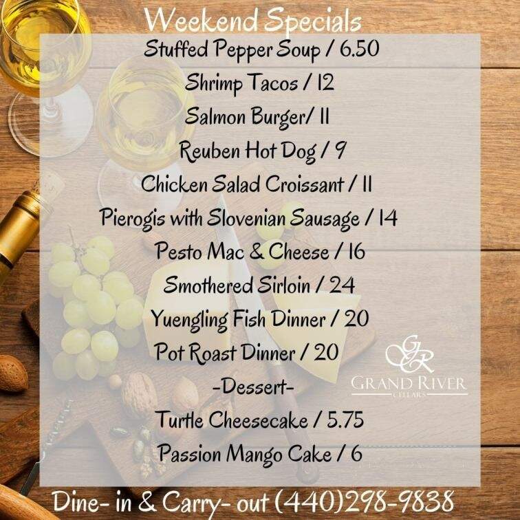 Grand River Cellars - Madison, OH menu_pic