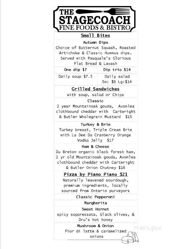 The Stagecoach Inn - Newboro, ON menu_pic
