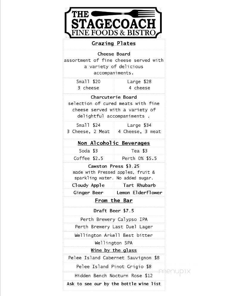 The Stagecoach Inn - Newboro, ON menu_pic