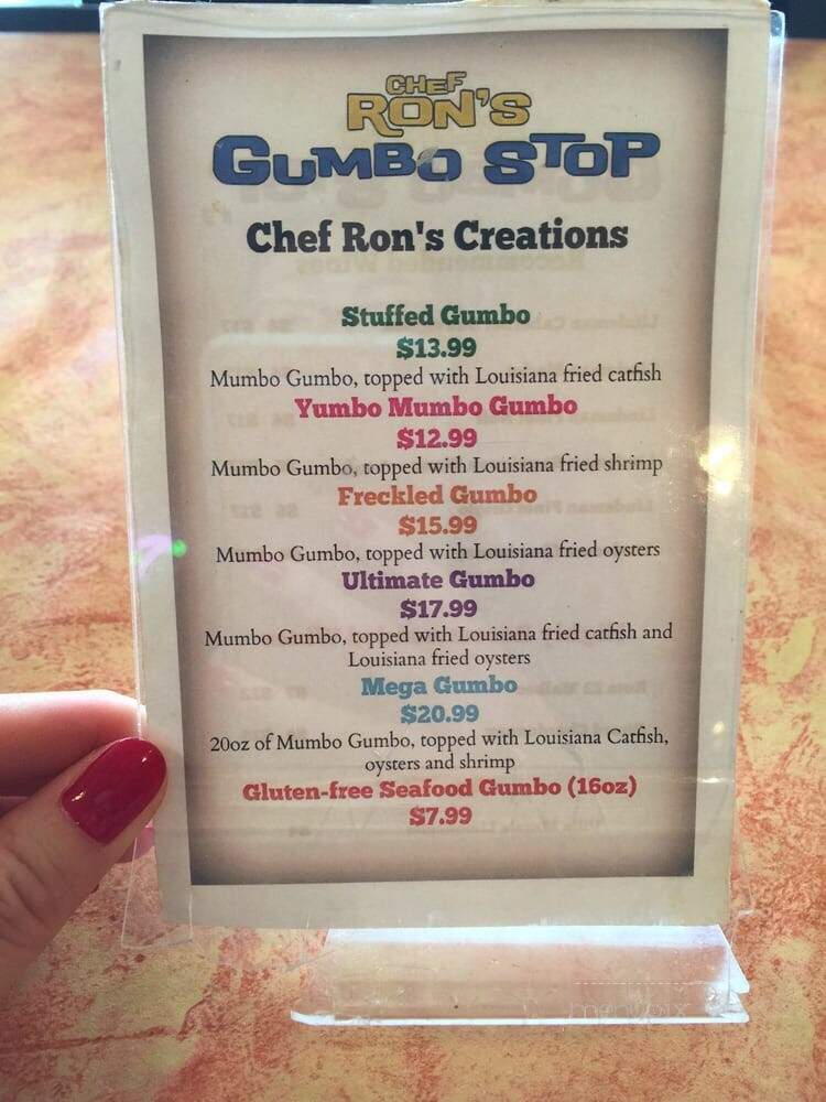 Chef Ron's Gumbo Stop Pub - Metairie, LA menu_pic