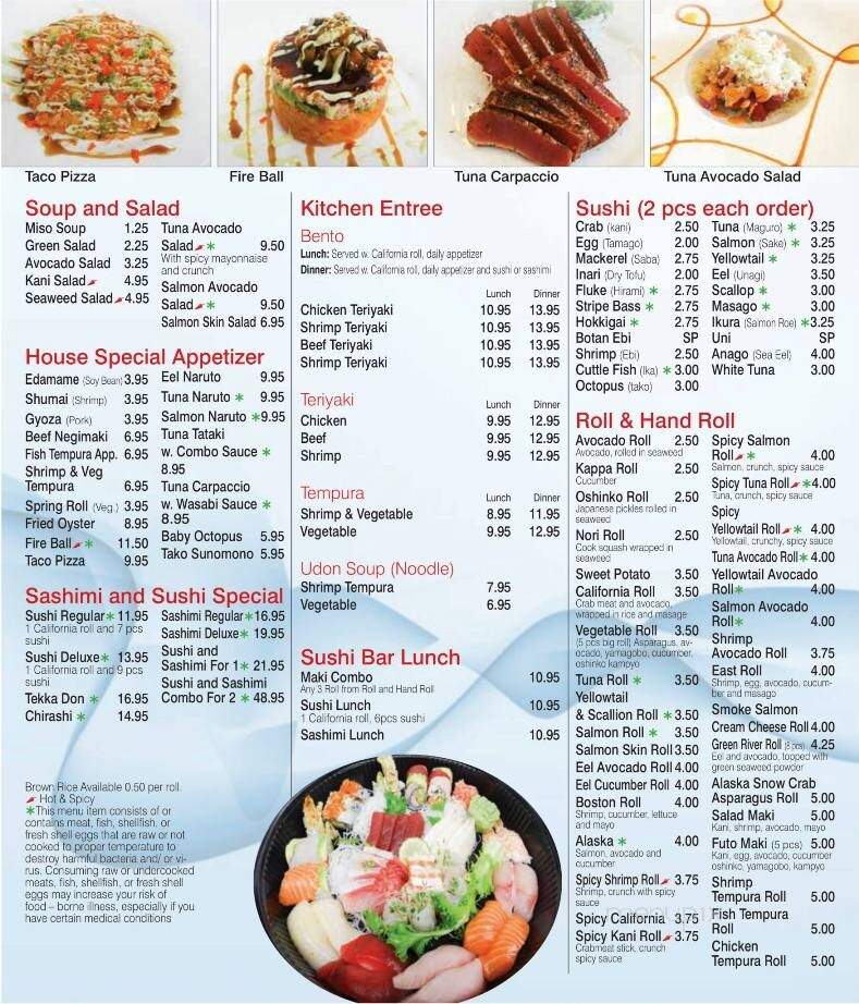 Okeno Sushi - Shirley, NY menu_pic