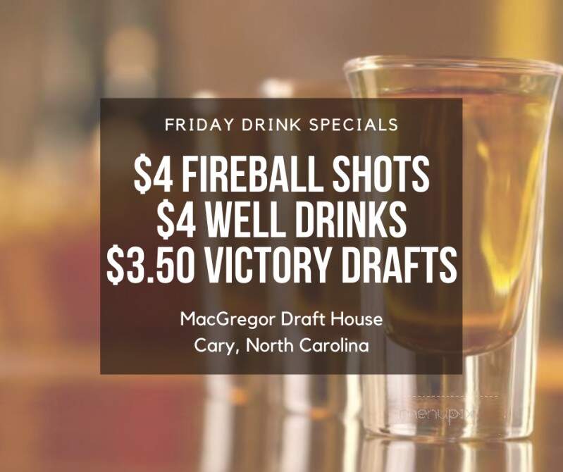 Macgregor Draft House - Cary, NC menu_pic