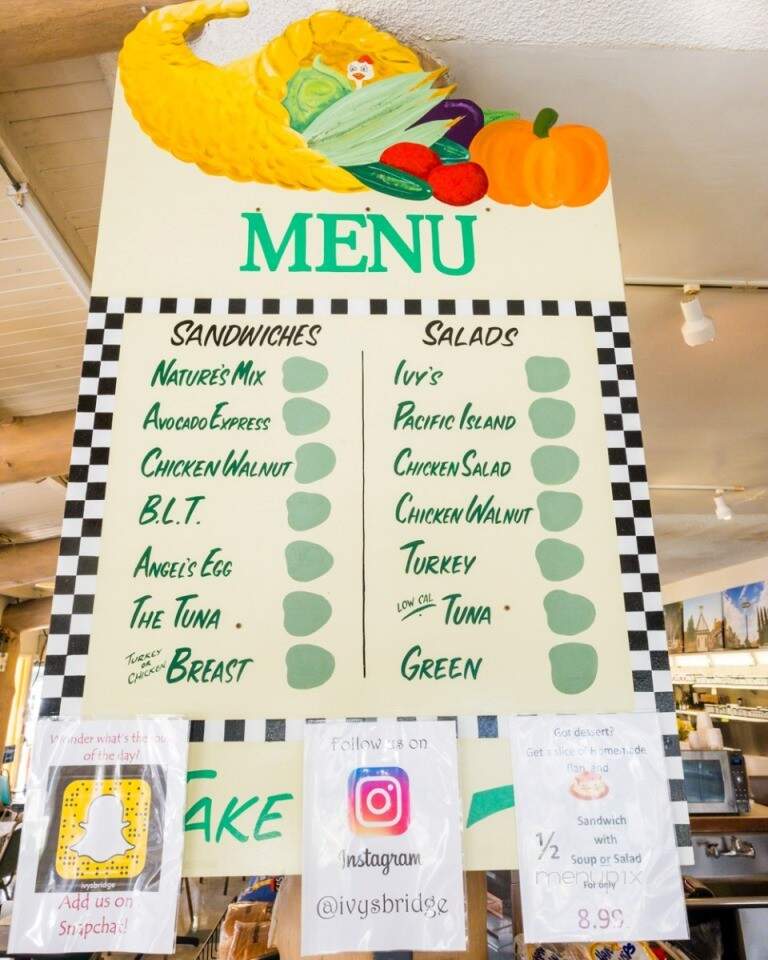 Ivy's Bridge - Tustin, CA menu_pic