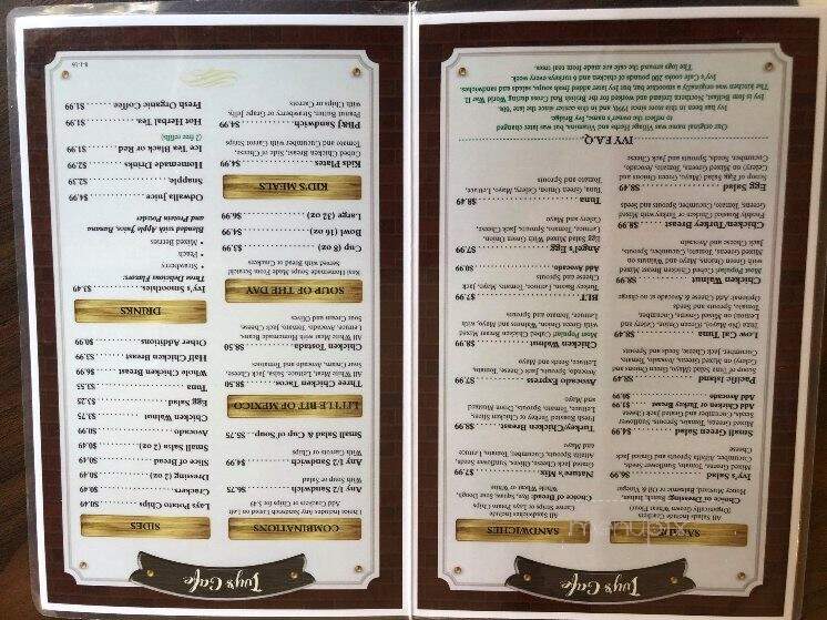 Ivy's Bridge - Tustin, CA menu_pic