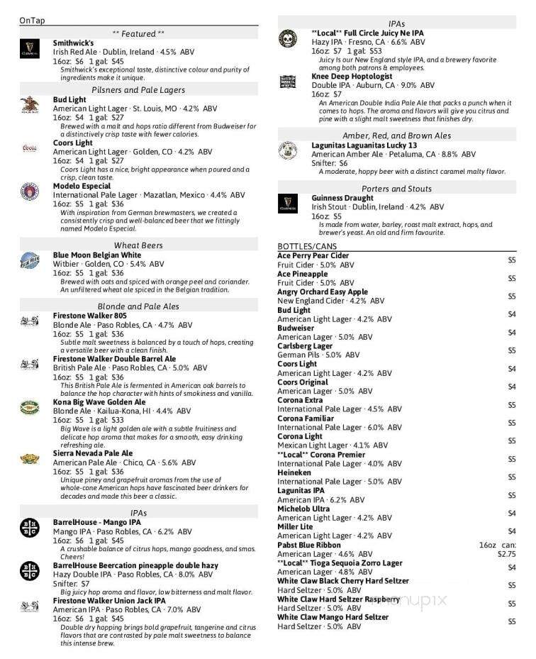 Neighbors Tap & Cook - Clovis, CA menu_pic