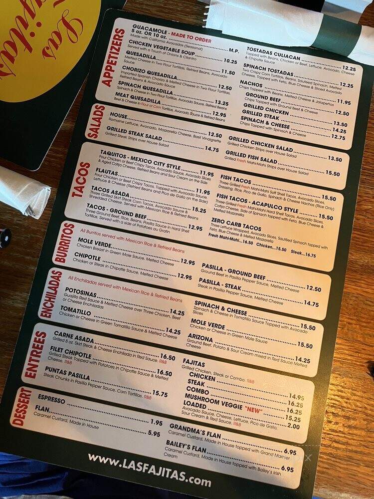Las Fajitas - Boca Raton, FL menu_pic