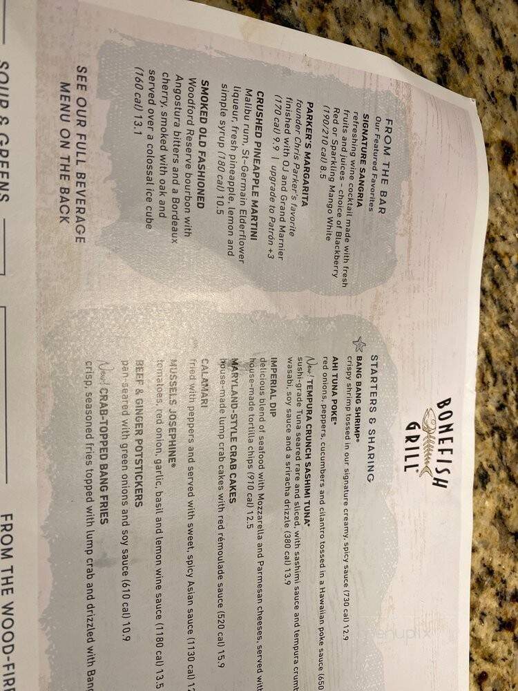 Bonefish Grill - Leawood, KS menu_pic